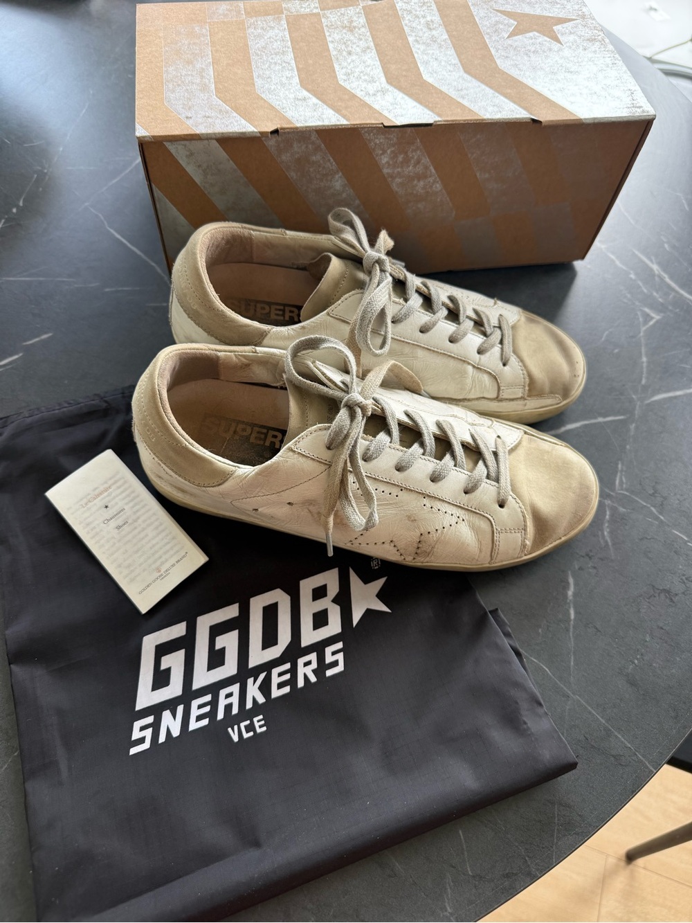Golden Goose SuperStar Beige Low-Top Sneakers - GGDB